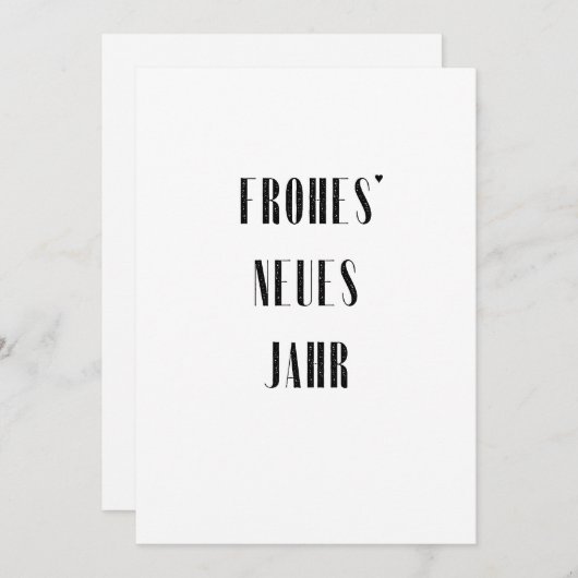 Frohes Neues Jahr - minimalistic typography card Feestdagenkaart (Voorkant / Achterkant)