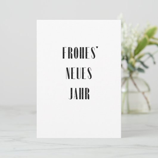 Frohes Neues Jahr - minimalistic typography card Feestdagenkaart (Staand voorkant)