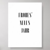 Frohes Neues Jahr - minimalistic typography poster (Voorkant)