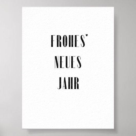 Frohes Neues Jahr - minimalistic typography poster (Voorkant)