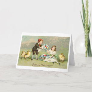 Frohes Osterfest! De vintage Duitse Kaart van