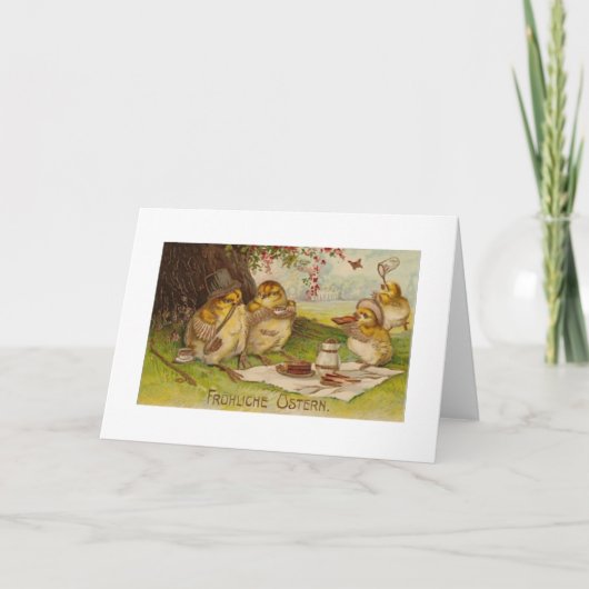 Frohliche Ostern! De vintage Duitse Kaart van (Voorkant)