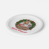 Fröhliche Weihn Merry German Retro Doll Papieren Bordje (Gekanteld)