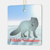 Frohliche Weihnachten - Arctic Fox Keramisch Ornament (Links)