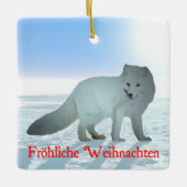 Frohliche Weihnachten - Arctic Fox Keramisch Ornament (Voorkant)