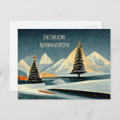 Fröhliche Weihnachten Art deco Karte Briefkaart (Voorkant / Achterkant)