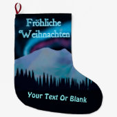 Frohliche Weihnachten - Blue Aurora Grote Kerstsok (Voorkant)