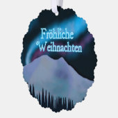 Fröhliche Weihnachten - Blue Aurora Ornament Kaart (Links)
