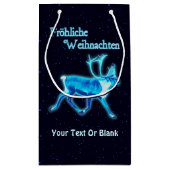 Frohliche Weihnachten - Blue Cariou (rendiervis) Klein Cadeauzakje (Achterkant)