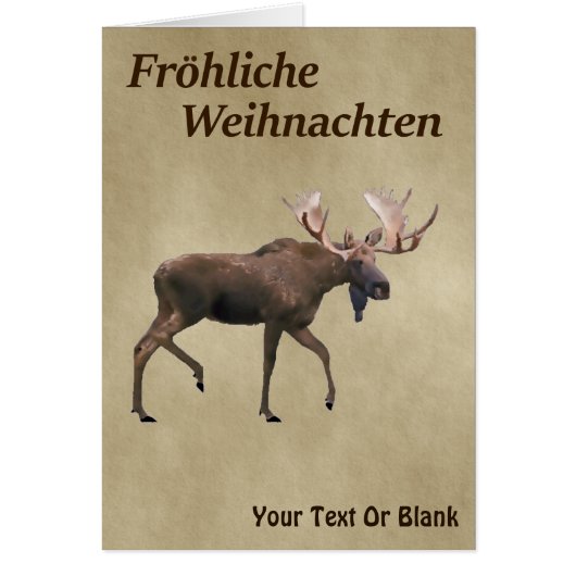 Fröhliche Weihnachten - Bull Moose op oud papier (Voorkant)