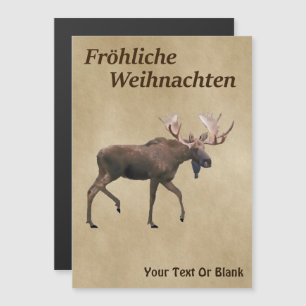 Fröhliche Weihnachten - Bull Moose op oud papier