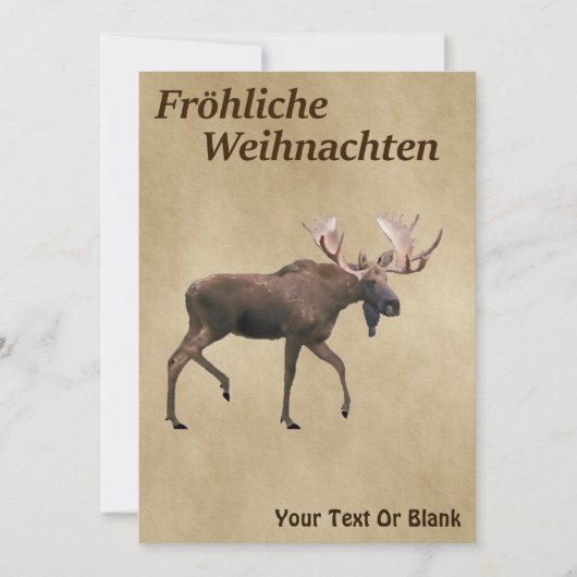 Fröhliche Weihnachten - Bull Moose op oud papier (Voorkant)