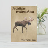 Fröhliche Weihnachten - Bull Moose op oud papier (Staand voorkant)