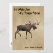 Fröhliche Weihnachten - Bull Moose op oud papier (Voorkant / Achterkant)