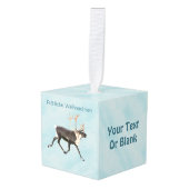 Fröhliche Weihnachten - Cariou (rendier) op sneeuw Decoratie (Voorkant hoekig)