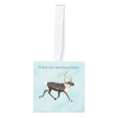 Fröhliche Weihnachten - Cariou (rendier) op sneeuw Decoratie (Voorkant)