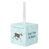 Fröhliche Weihnachten - Cariou (rendier) op sneeuw Decoratie (Achter hoekig)