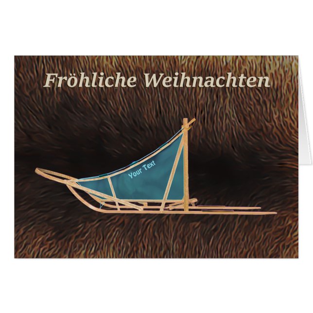 Fröhliche Weihnachten - Dog Sled (Voorkant Horizontaal)