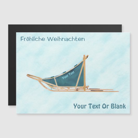 Fröhliche Weihnachten - Dog Sled on Snow (Voorkant / Achterkant)