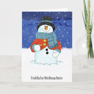 Frohliche Weihnachten - Duitse sneeuwman Kerst C Feestdagen Kaart