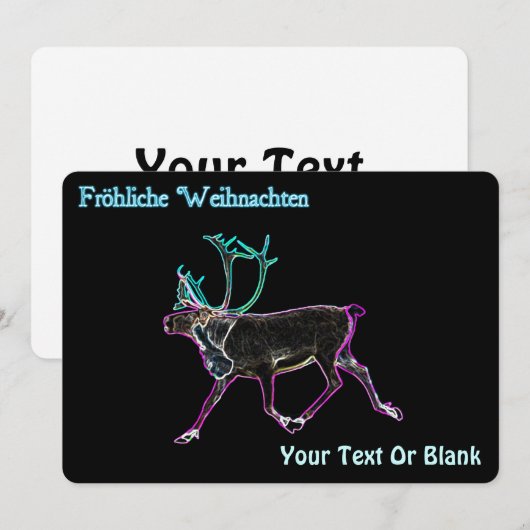 Frohliche Weihnachten - Electric Cariou Feestdagenkaart (Voorkant / Achterkant)