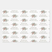 Fröhliche Weihnachten Evergreen Juniper German Inpakpapier Vel (Voorkant)