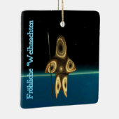 Frohliche Weihnachten - Fractal Inuit Hunter Keramisch Ornament (Rechts)