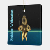 Frohliche Weihnachten - Fractal Inuit Hunter Keramisch Ornament (Links)