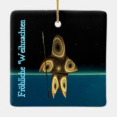 Frohliche Weihnachten - Fractal Inuit Hunter Keramisch Ornament (Achterkant)