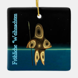 Frohliche Weihnachten - Fractal Inuit Hunter Keramisch Ornament