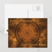 Fröhliche Weihnachten - Fractal Wood Carving Briefkaart (Voorkant / Achterkant)