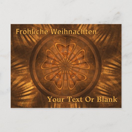 Fröhliche Weihnachten - Fractal Wood Carving Briefkaart (Voorkant)