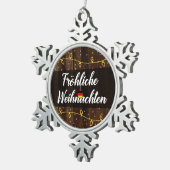 Fröhliche Weihnachten German Merry Kerstmis Tin Sneeuwvlok Ornament (Rechts)