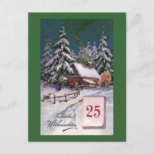 "Frohliche Weihnachten" het Vintage Duits Feestdagenkaart (Voorkant)