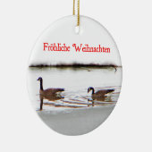 Frohliche Weihnachten - Honkers - Canada Geese Keramisch Ornament (Rechts)