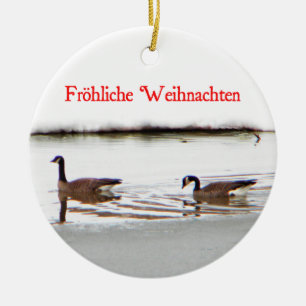Frohliche Weihnachten - Honkers - Canada Geese Keramisch Ornament