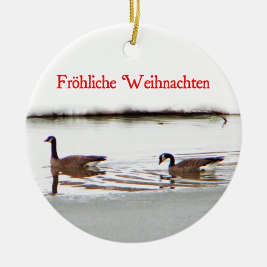 Frohliche Weihnachten - Honkers - Canada Geese Keramisch Ornament (Voorkant)