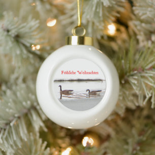 Frohliche Weihnachten - Honkers - Canada Geese Keramische Bal Ornament