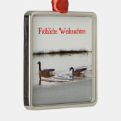 Frohliche Weihnachten - Honkers - Canada Geese Metalen Ornament (Rechts)