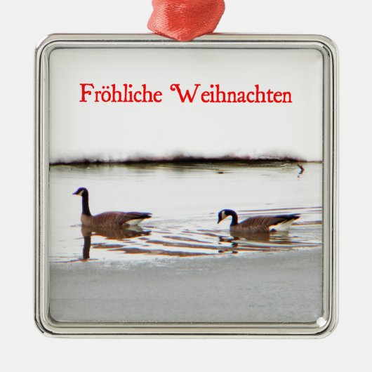 Frohliche Weihnachten - Honkers - Canada Geese Metalen Ornament (Voorkant)