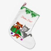 Fröhliche Weihnachten, Hund und Katze auf Deutsch Grote Kerstsok (Voorkant (Hangend))