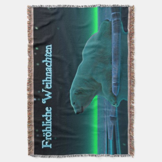 Frohliche Weihnachten - Ice Edge Polar Beer Deken (Voorkant Verticaal)