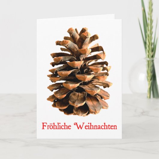 Frohliche Weihnachten - Jerusalem Pine Cone Feestdagen Kaart (Voorkant)