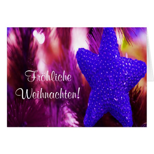Fröhliche Weihnachten Kerst Paarse Ster III (Voorkant Horizontaal)