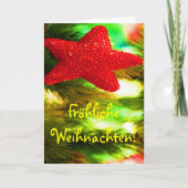 Fröhliche Weihnachten Kerstkerrood Star III Feestdagen Kaart (Voorkant)