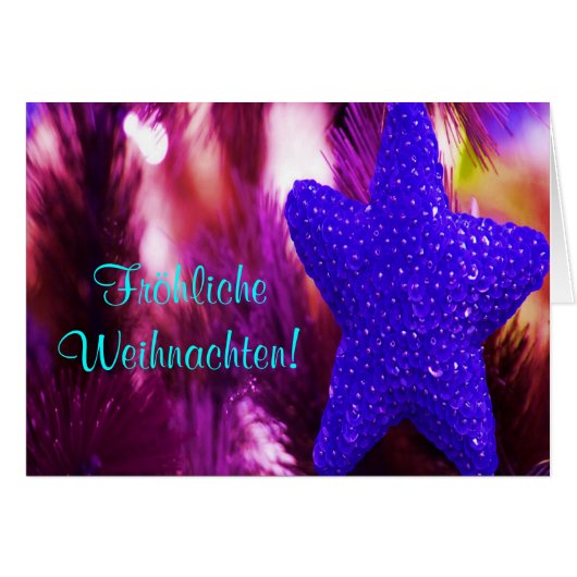 Fröhliche Weihnachten Kerstkerstster Paarse ster (Voorkant Horizontaal)
