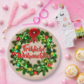 Fröhliche Weihnachten Kerstmis 9" Papieren Bordje (Feest)