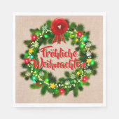 Fröhliche Weihnachten Kerstmis Luncheon Servet (Voorkant)
