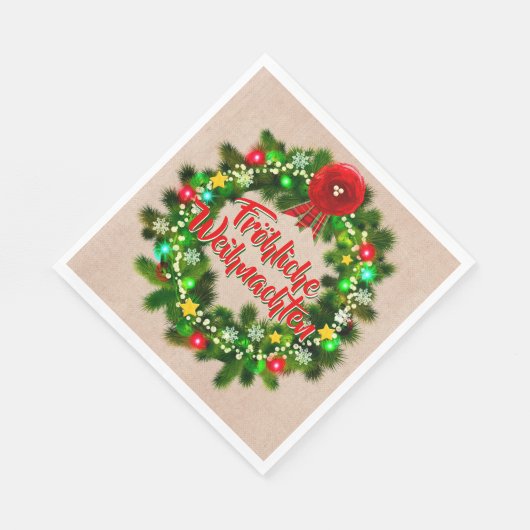 Fröhliche Weihnachten Kerstmis Luncheon Servet (Hoek)
