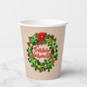 Fröhliche Weihnachten Kerstmis Papieren Bekers (Voorkant)